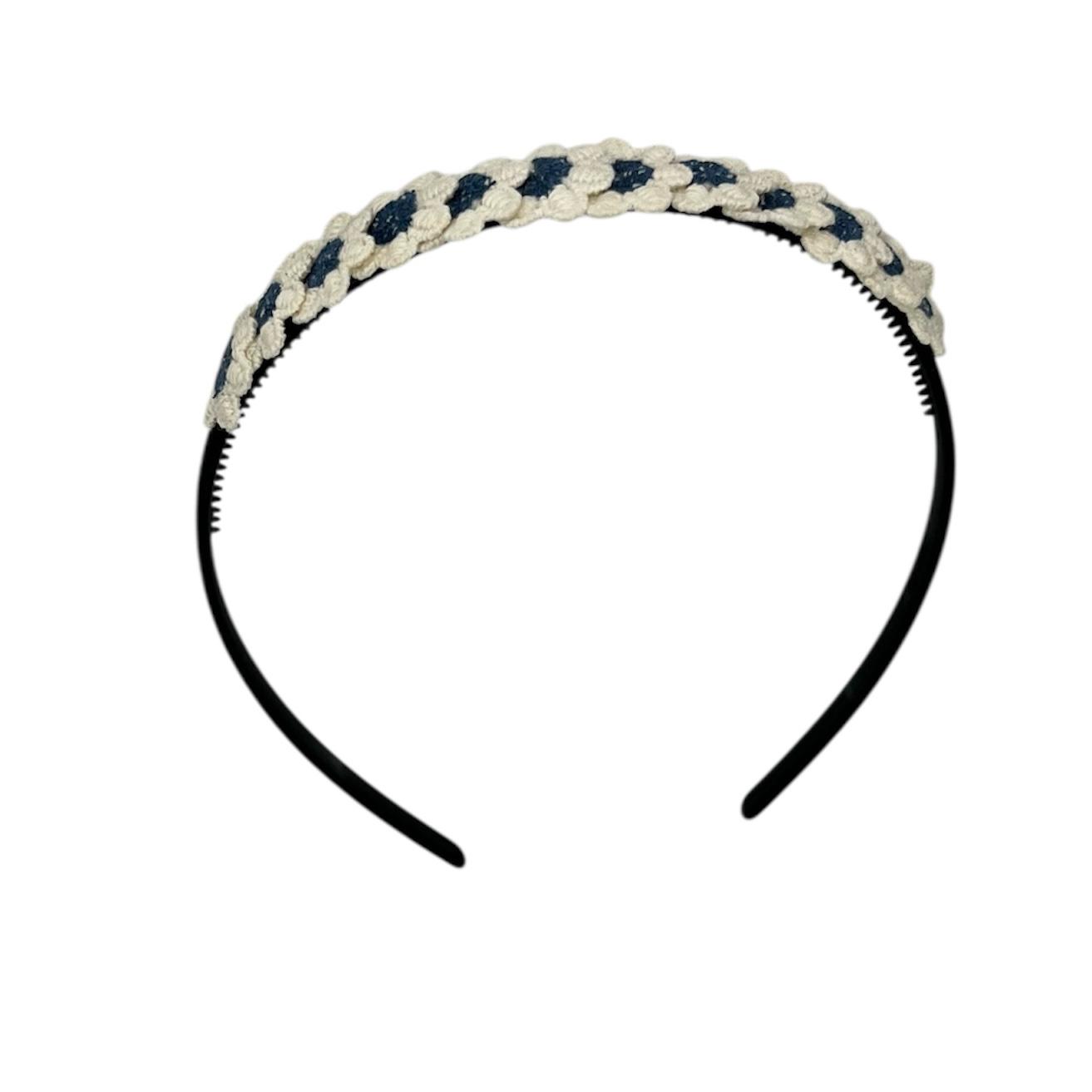 Diadeem flower - haarband - madeliefjes - blauw - bloemen - bloemetjes