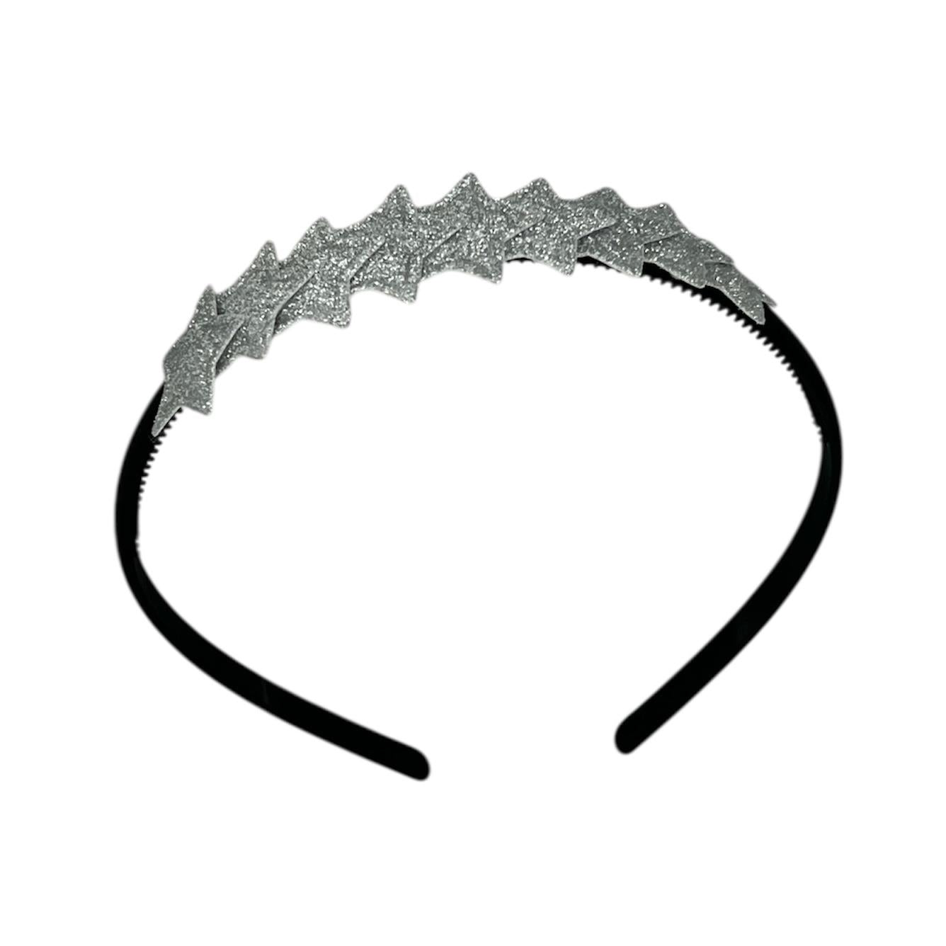Diadème à étoiles - Collection Noël - Brillant - Étoile - Diadème noir - Argent