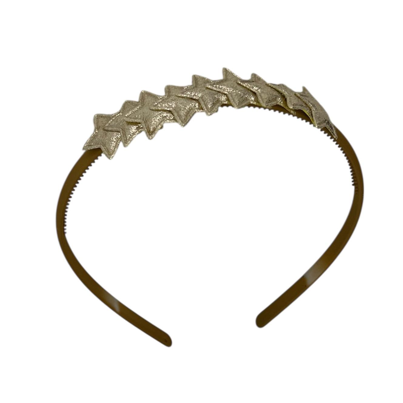 Diadeem met sterretjes - kerstcollectie - glitters - ster – goud — Khaki diadeem