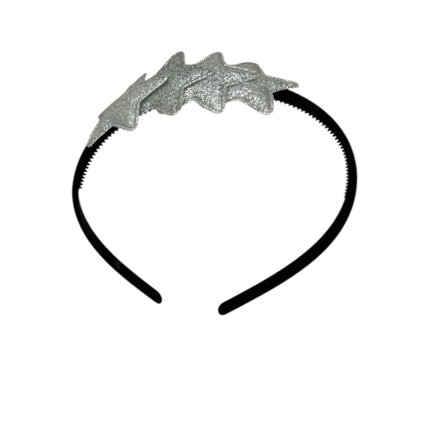 Diadème à étoiles - Collection Noël - Brillant - Étoile - Argent - Diadème noir