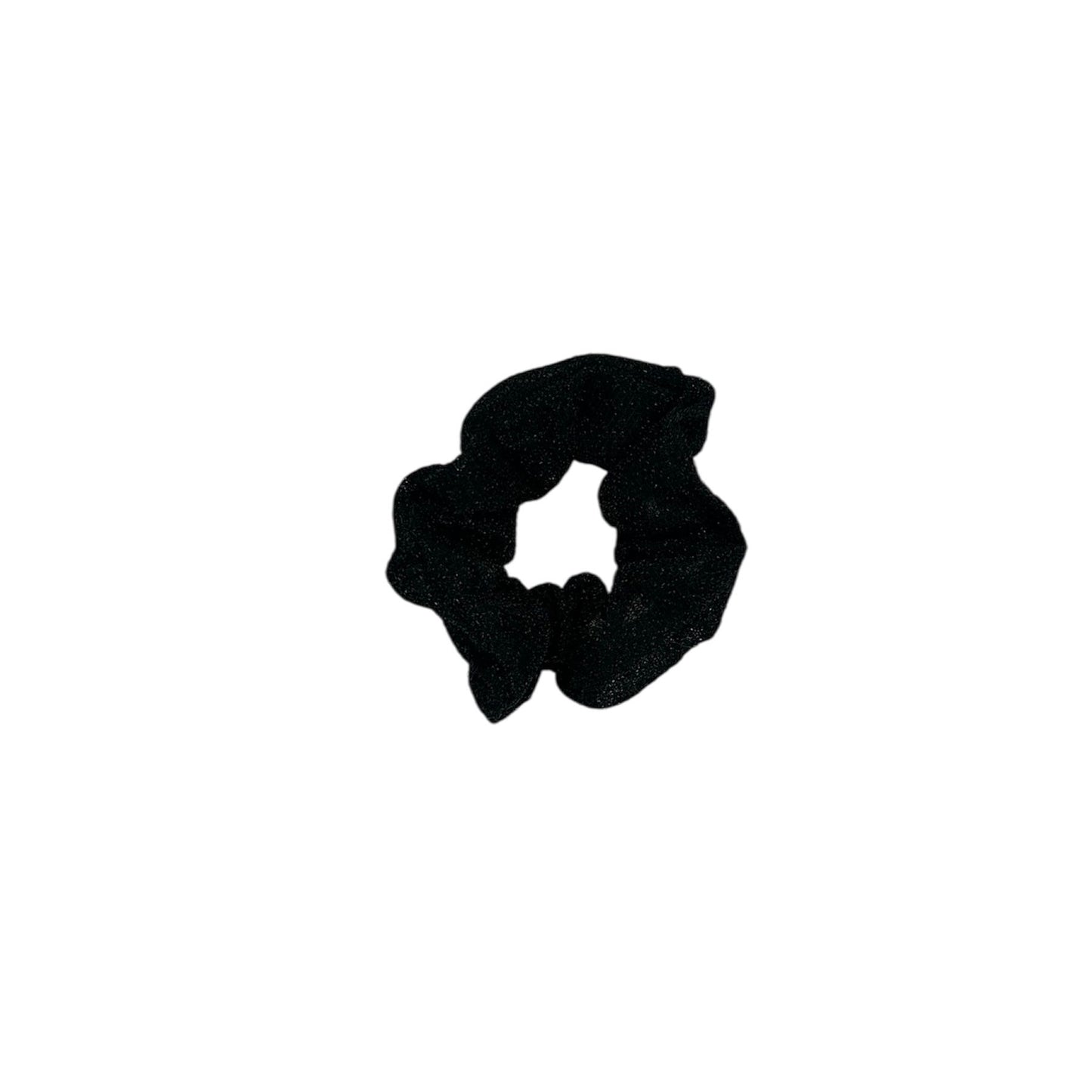 Scrunchie - elastiek - glimmende stof - glitters - kerst - zwart