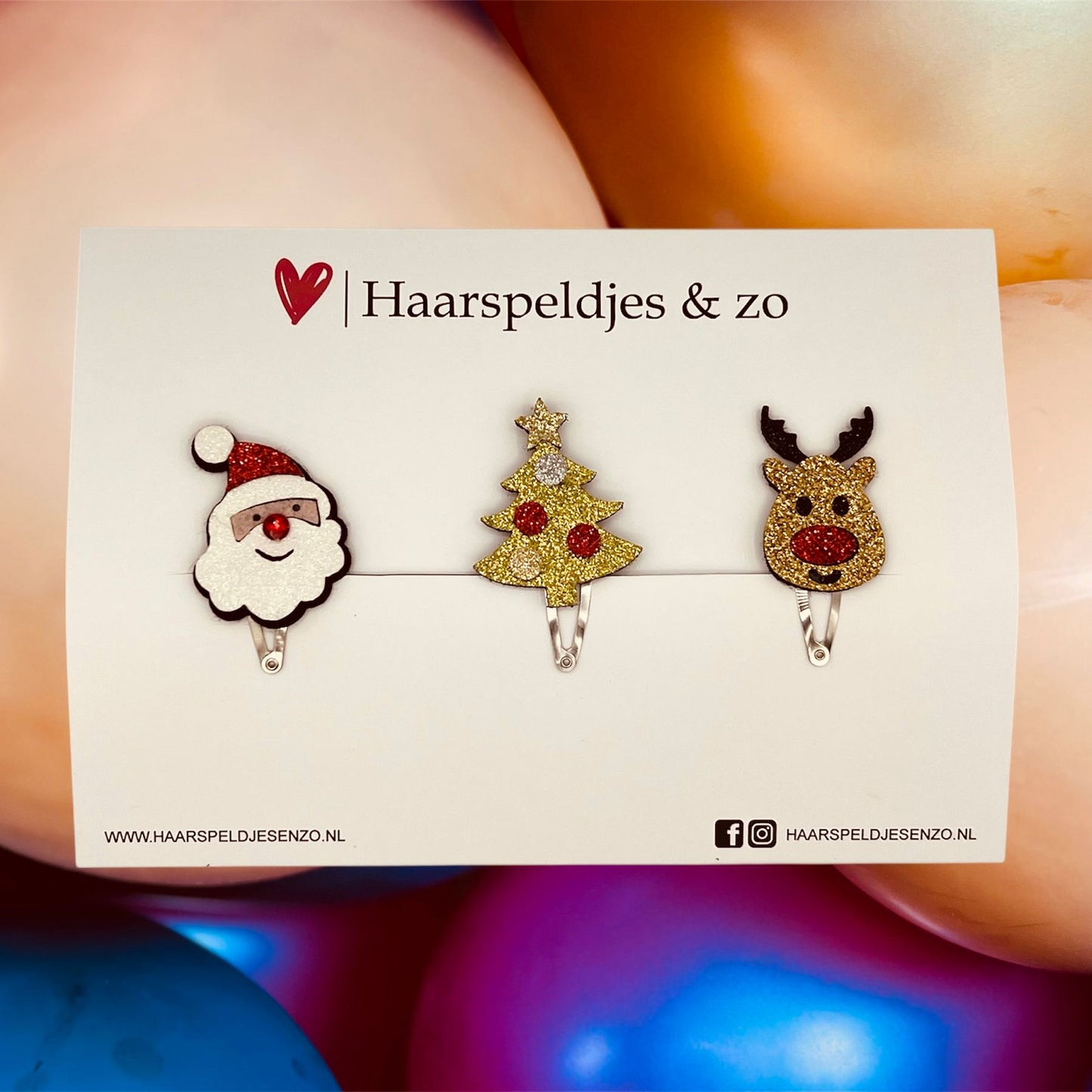 Hair clip Christmas - appliqué - Santa - Christmas tree - reindeer - Christmas - December collection - autumn - 3 cm clips - glitter