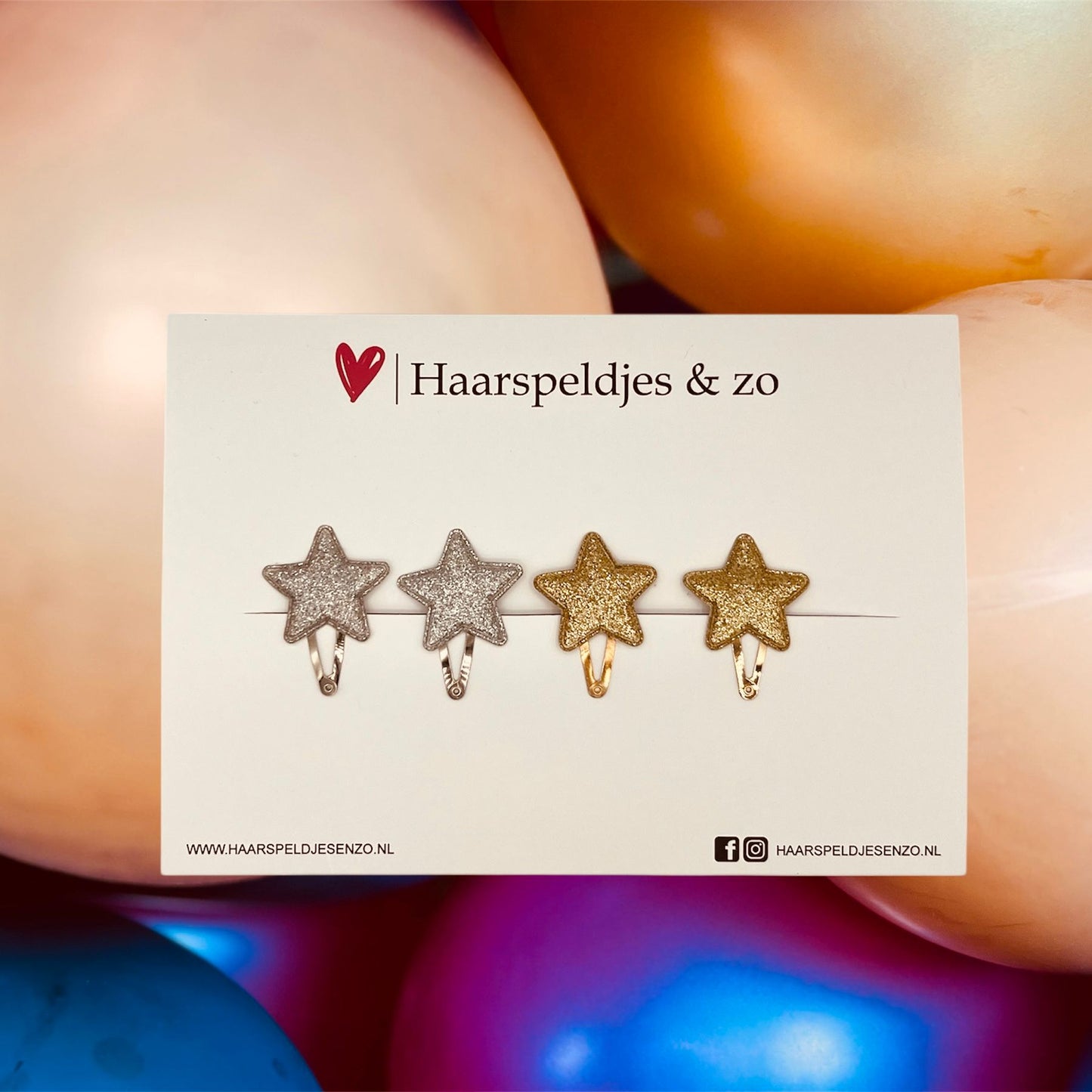 Hairpin stars - stars - application - glamour - Christmas - December collection - autumn - 3 cm pins - glitter - gold and silver
