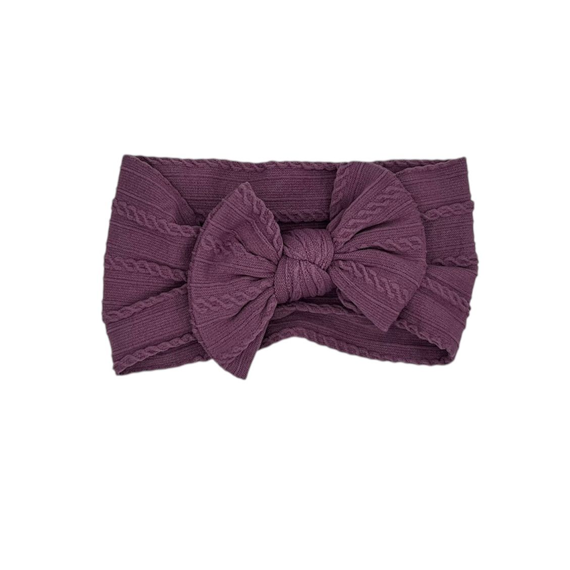Bandeau pour bébé - serre-tête - fille - élastique - avec nœud et ruban - violet