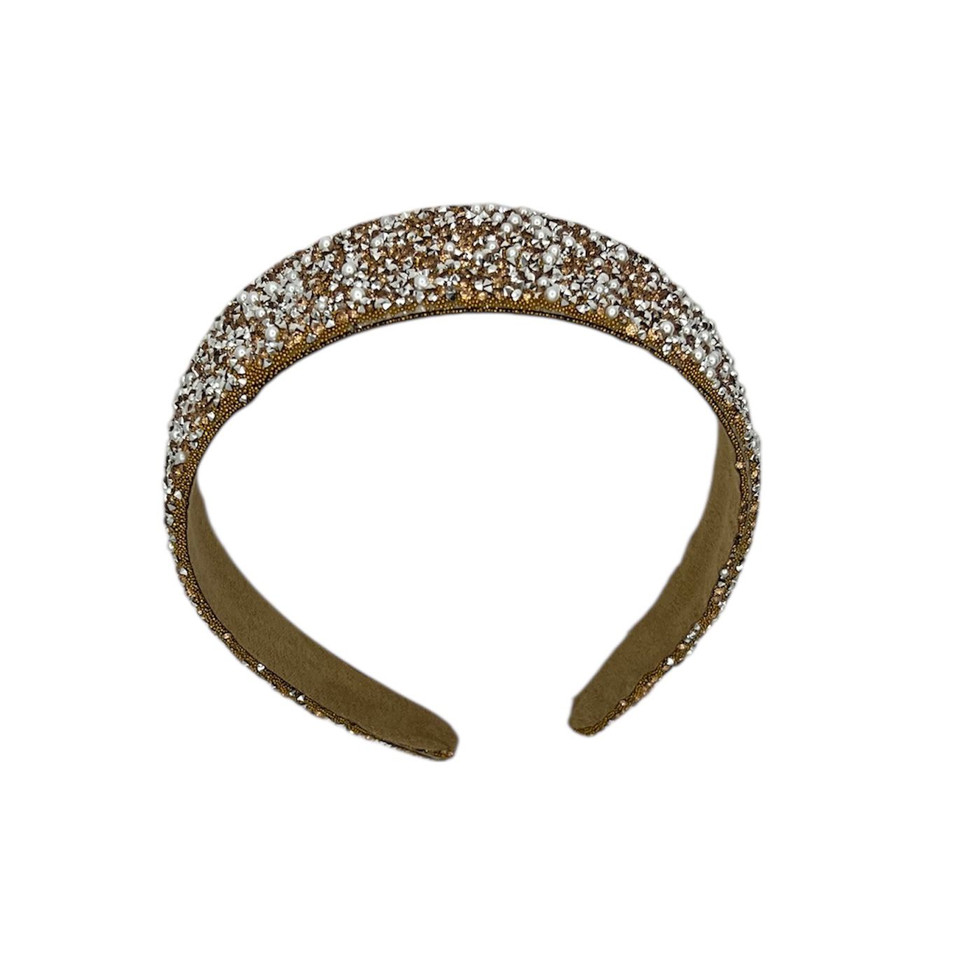 Tiare - bandeau - accessoire pour cheveux - enfants - adultes - Noël - fêtes - grosse - paillettes - brillant - or