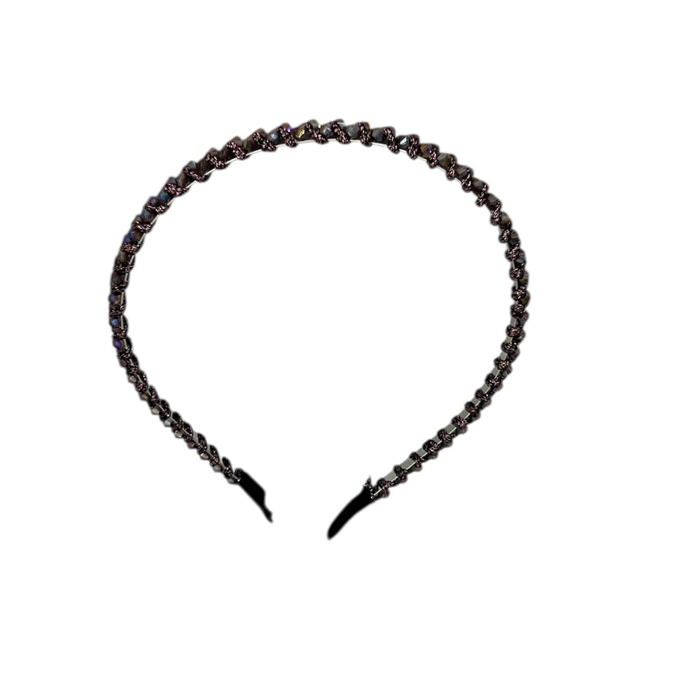 Diadeem - haarband - haaraccessoire - kinderen - volwassenen - kerst - feestdagen - kralen - glimmend - paars