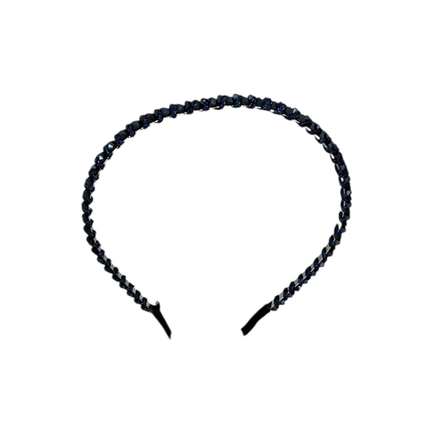 Diadeem - haarband - fashionable - haaraccessoire - kinderen - volwassenen - kerst - feestdagen - kralen - glimmend - donkerblauw