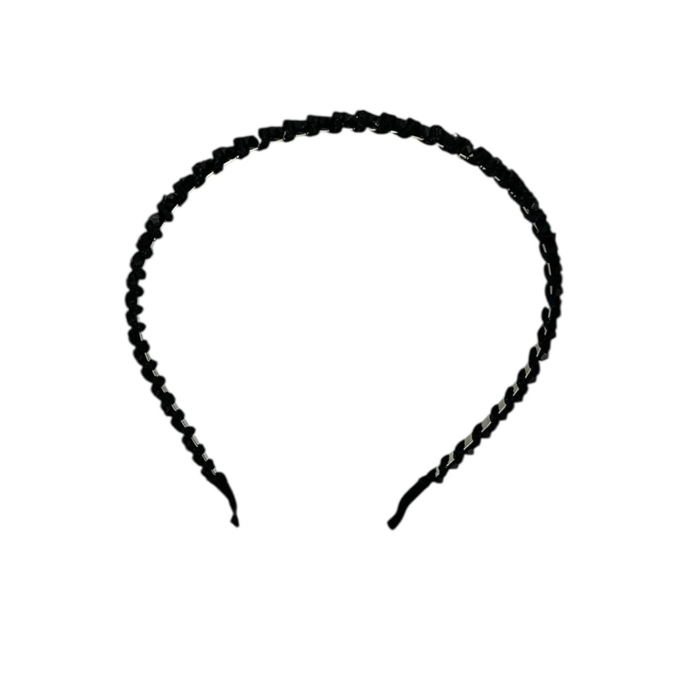 Diadeem - haarband - haaraccessoire - kinderen - volwassenen - kerst - feestdagen - kralen - glimmend - zwart