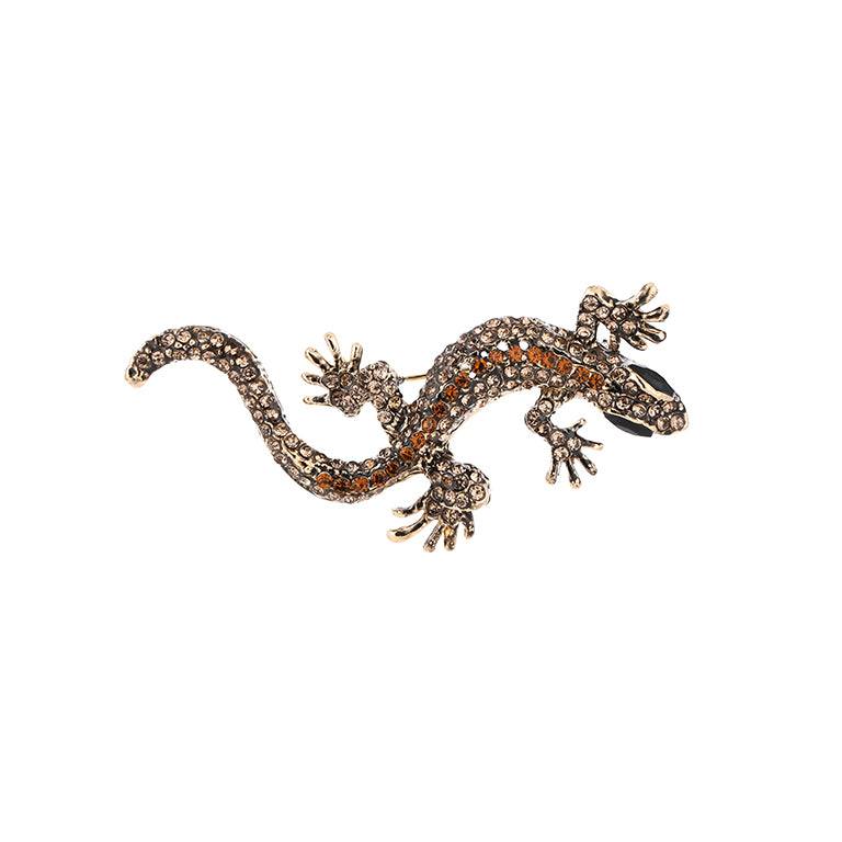 Broche - speld voor jas, sjaal of kleding - pin - mode - vrouwen - meisjes - salamander - roze