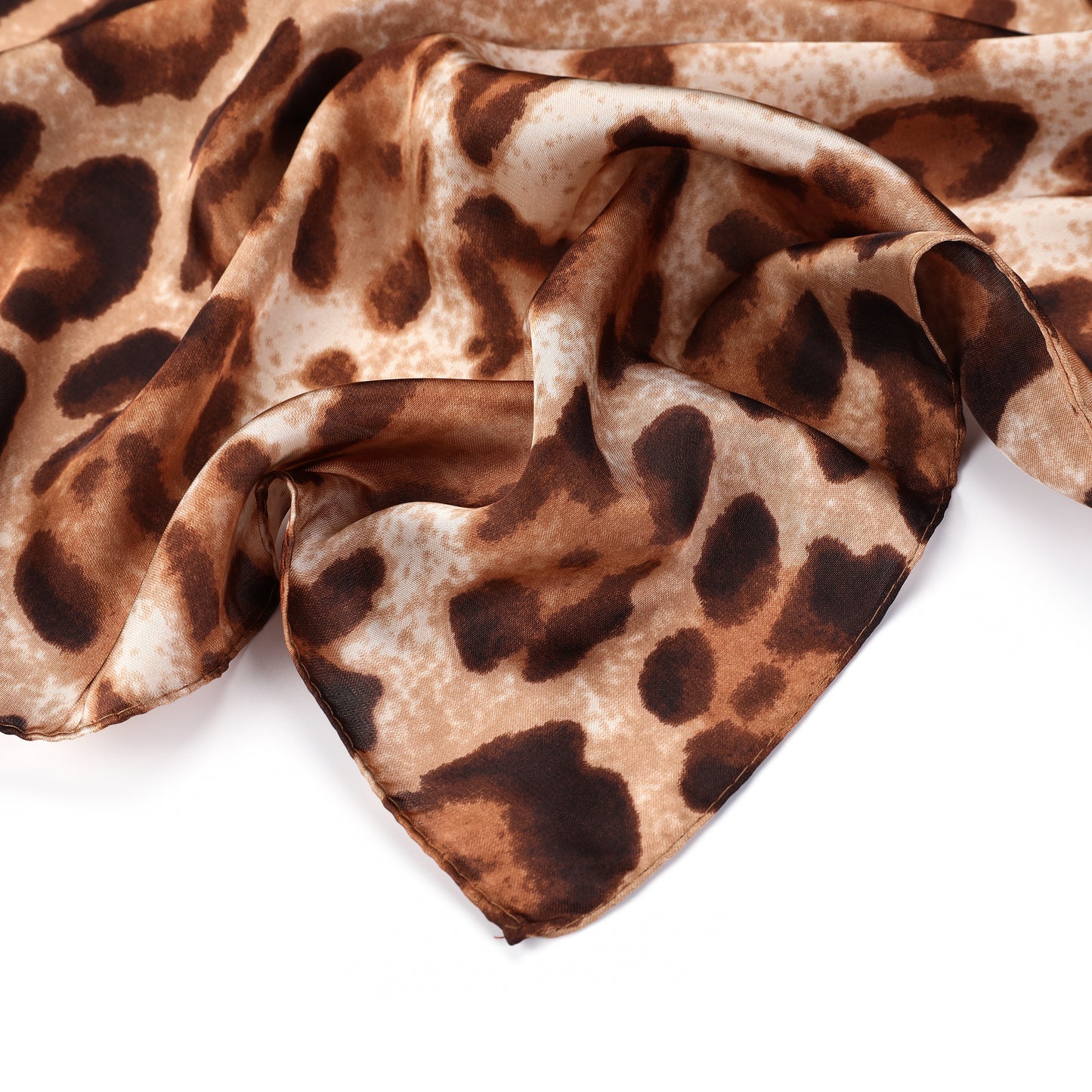 Women's scarf - mini scarf - women's fashion - square scarf - satin look - animal print - black