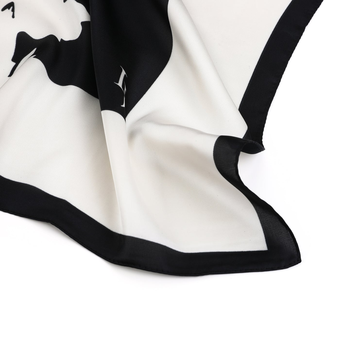 Women's scarf - mini scarf - women's fashion - square scarf - satin look - animal print - black