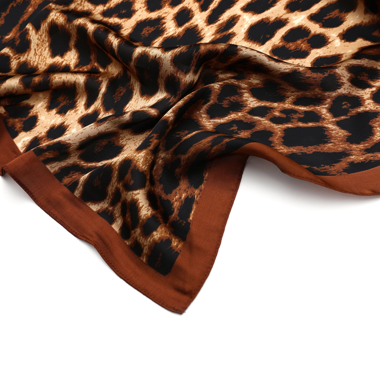Women's scarf - mini scarf - women's fashion - square scarf - satin look - animal print - black