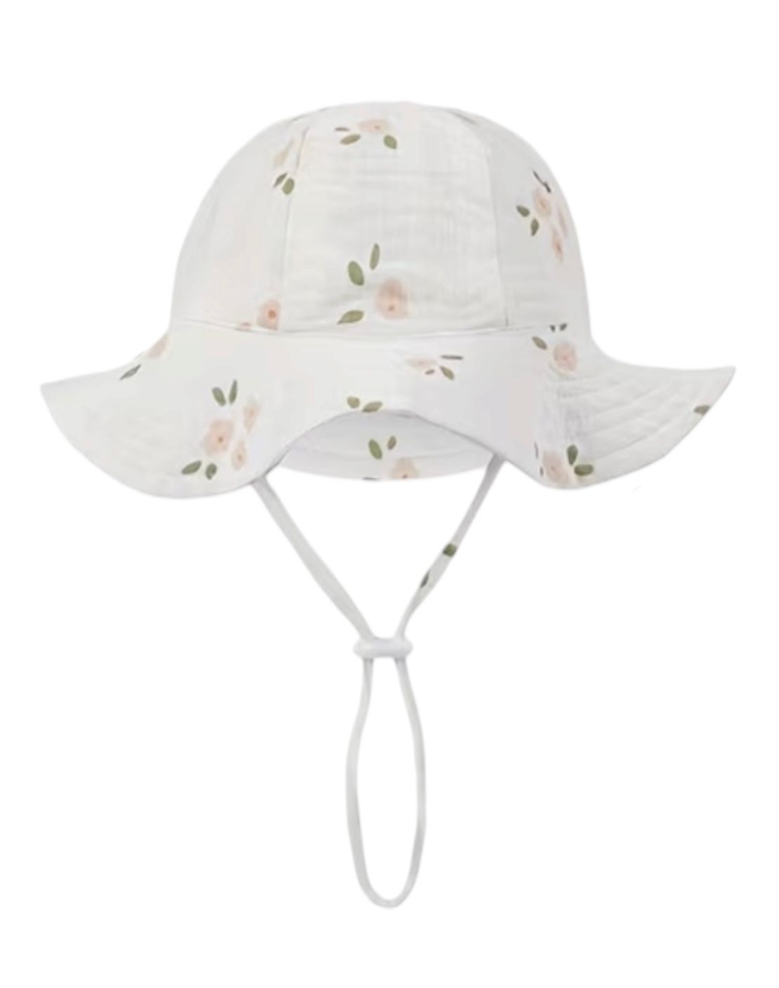 Chapeau d'été pour bébé - enfant - fille - garçon - chapeau de soleil - été - tissu hydrophile - coton - blanc à fleurs