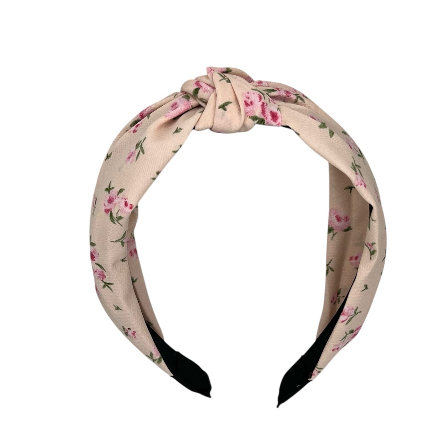 Diadeem - stof - haarband - met bloemetjes - roze