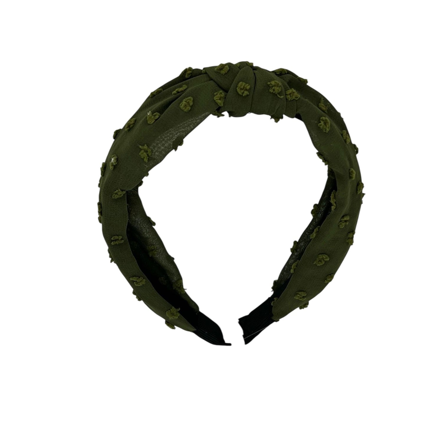 Diadeem - stof - haarband - donkergroen met knoop