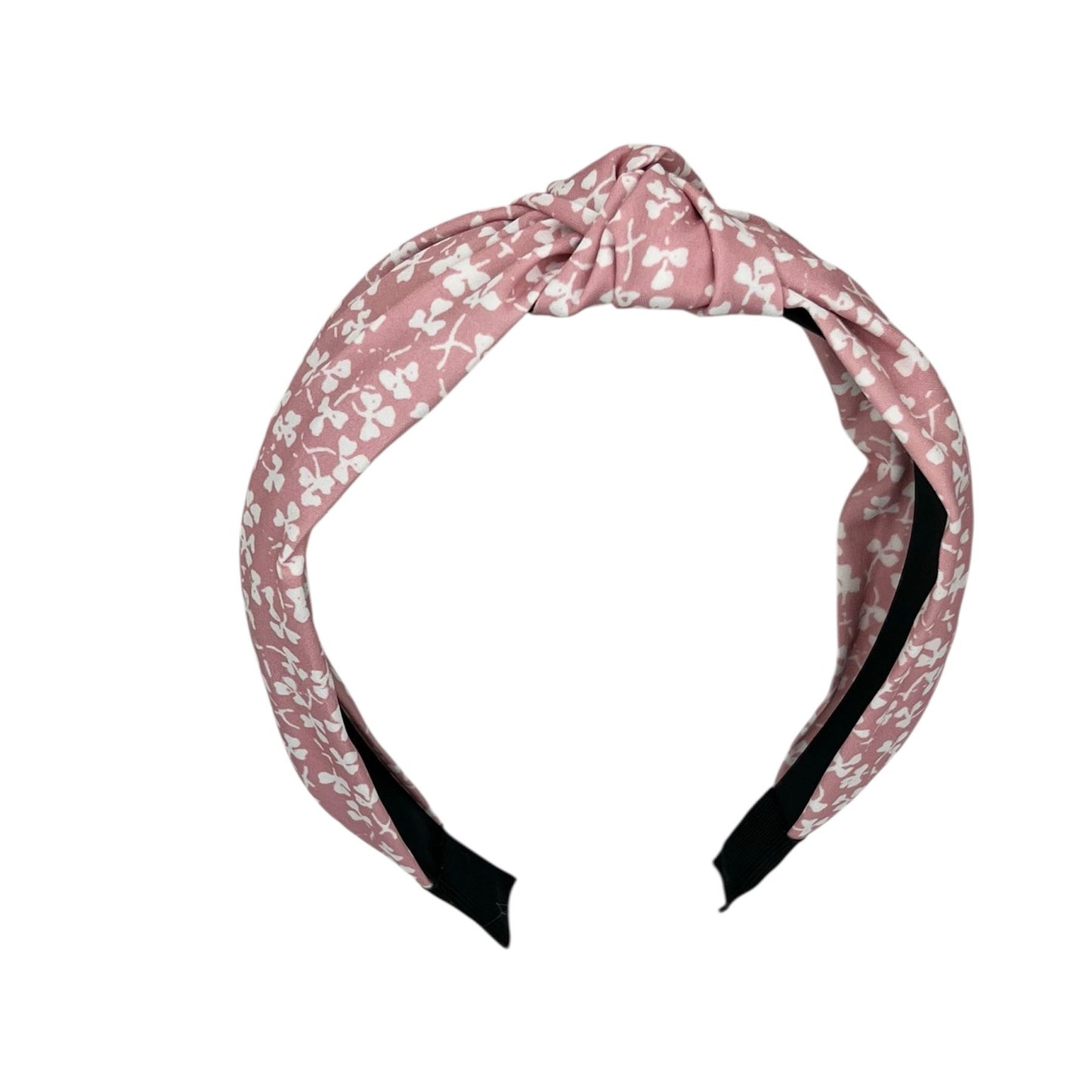 Diadeem - stof - haarband - met bloemetjes - roze en wit