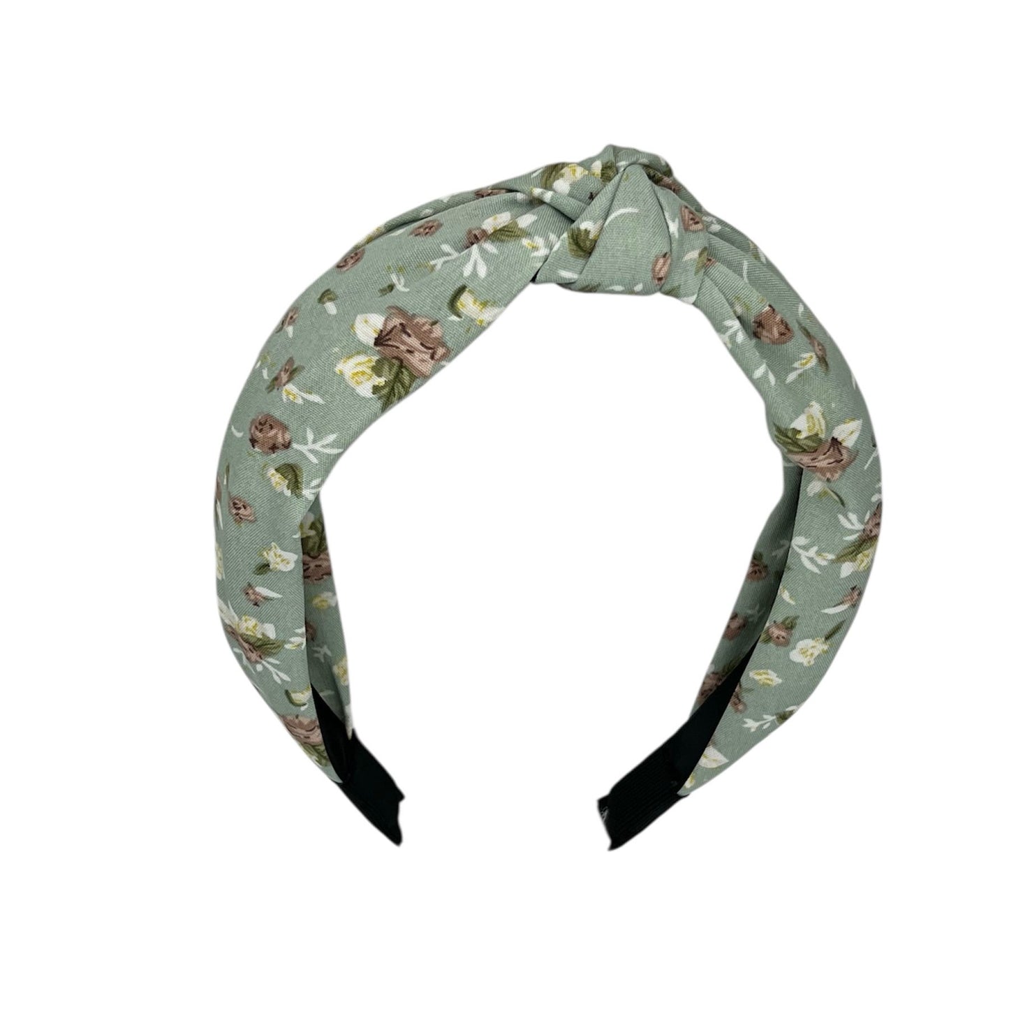 Diadeem - stof - haarband - met bloemetjes - groen