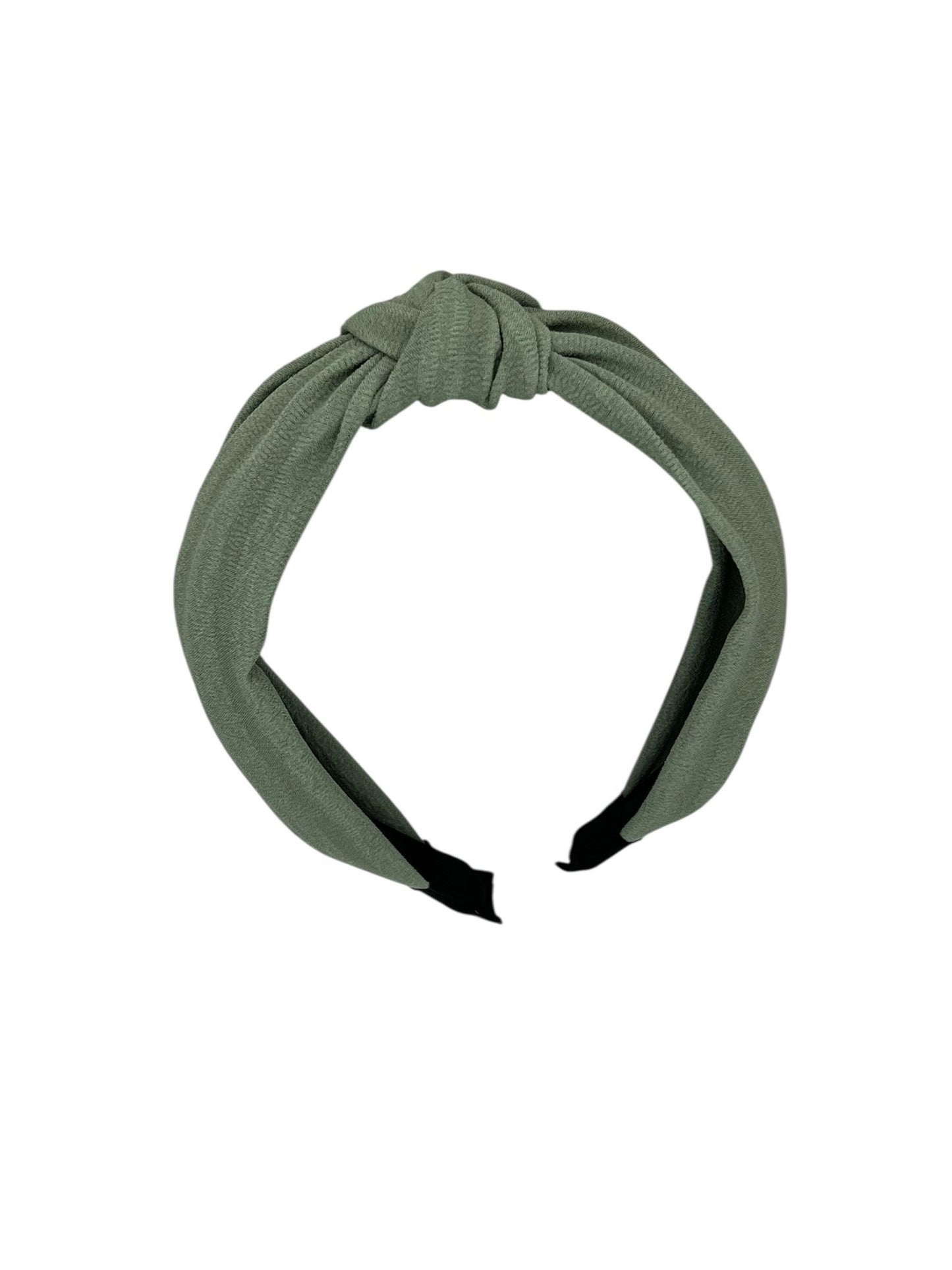 Diadeem - stof - haarband - groen met knoop