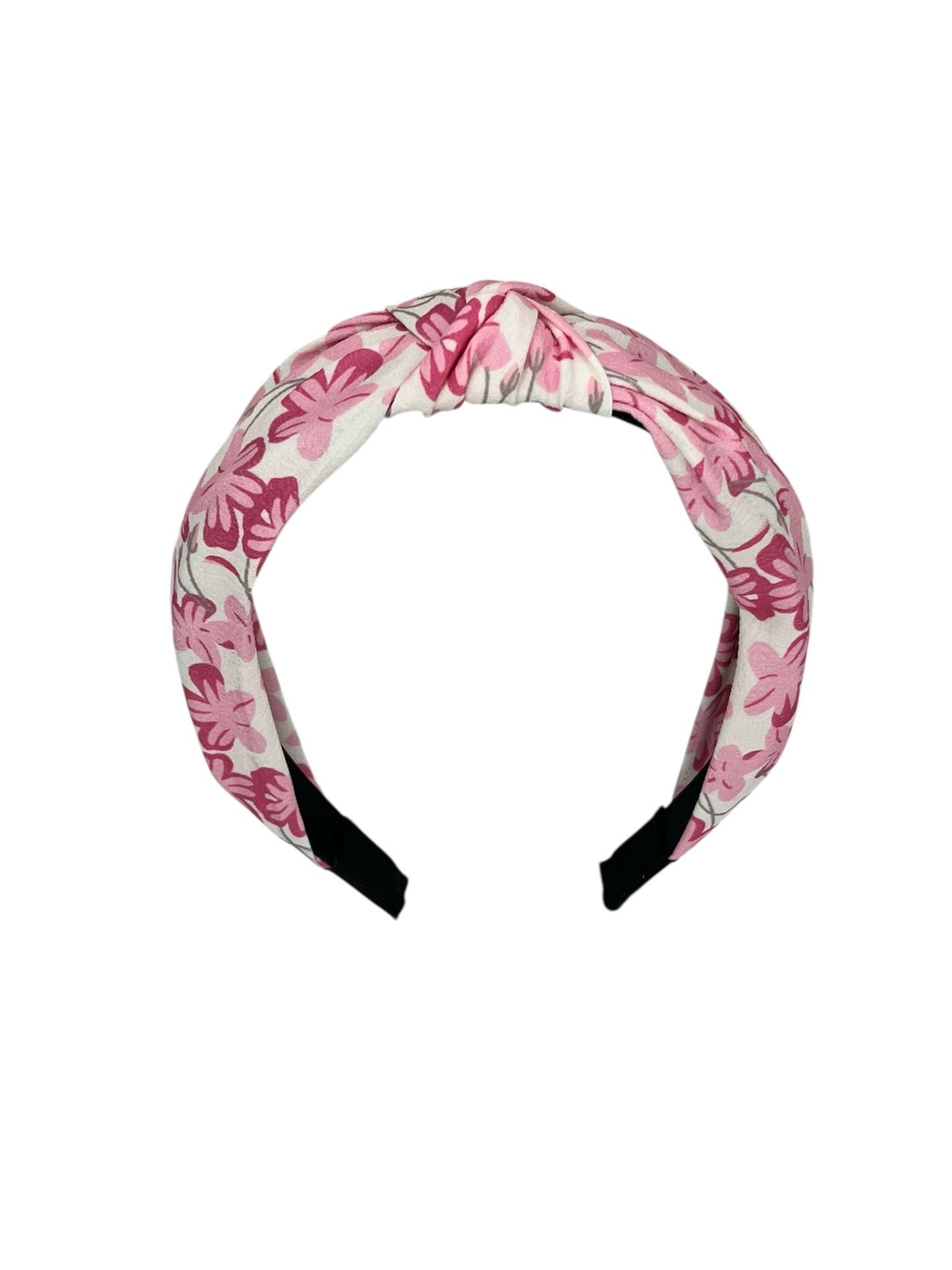 Diadeem - stof - haarband - met bloemetjes - roze