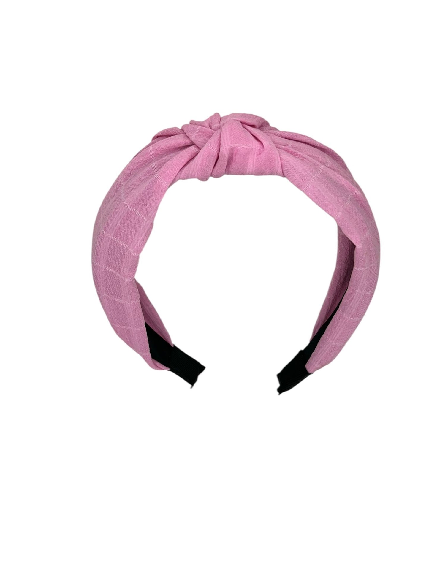 Diadeem - stof - haarband - roze met knoop