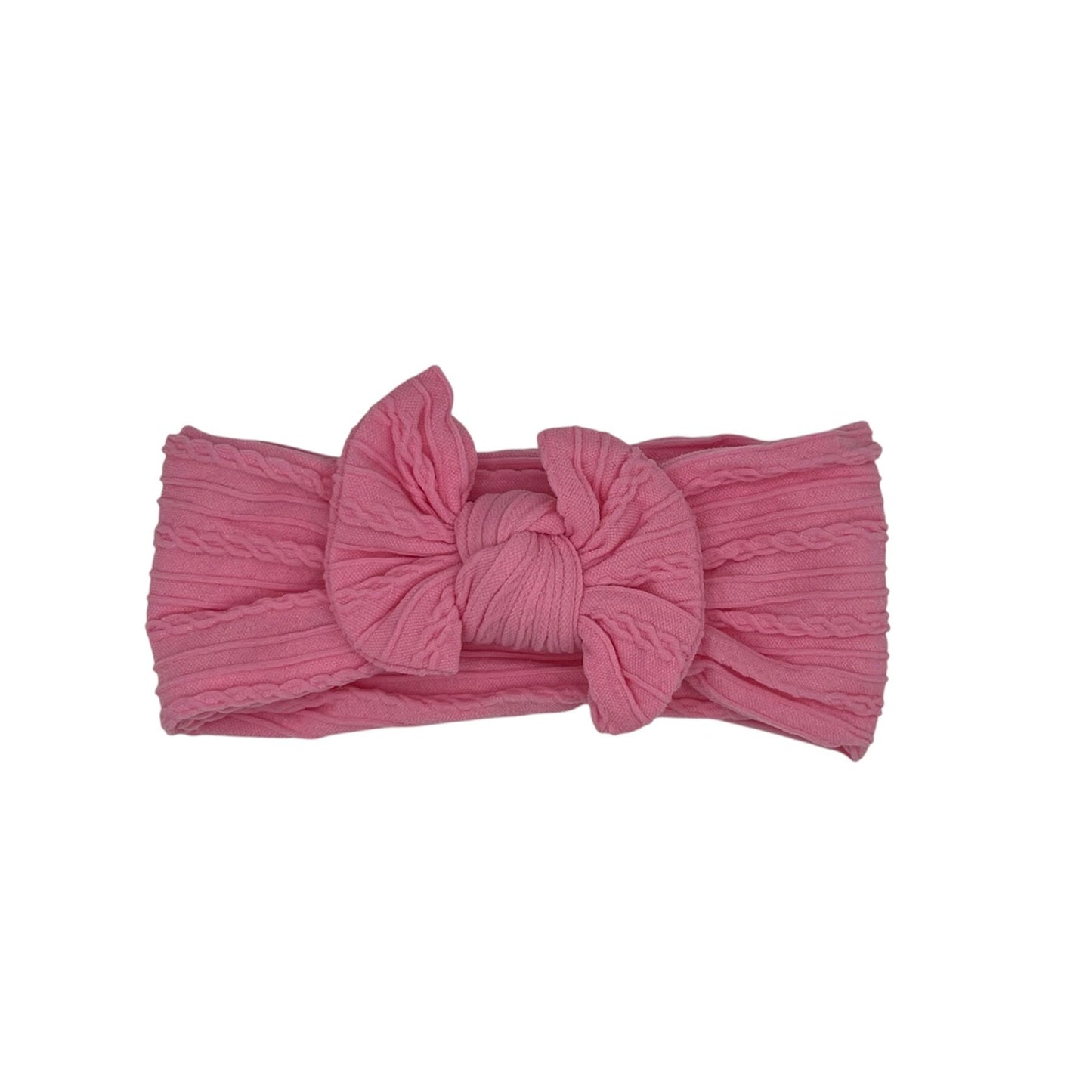Baby hoofdband - haarband - meisjes - elastisch - met knoop en strik - roze