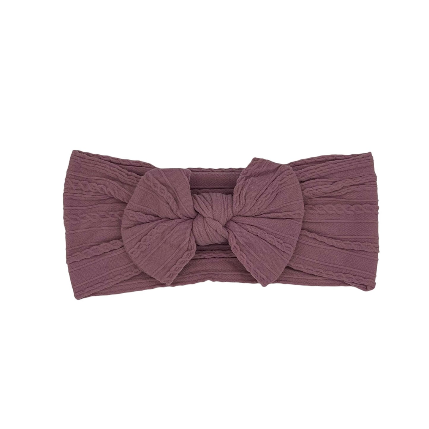 Baby hoofdband - haarband - meisjes - elastisch - met knoop en strik - paars