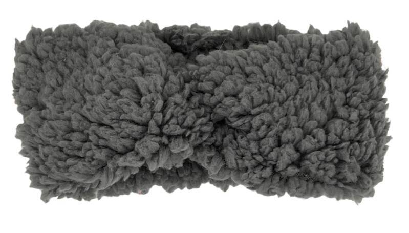 Teddy haarband - winter - teddy stof - zacht - kind - meisje - grijs