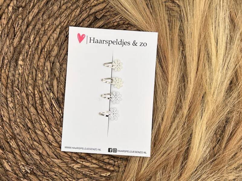Baby haarspeldjes setje 3 - mini - 2cm groot - voor de eerste lokjes haar – bloemetjes