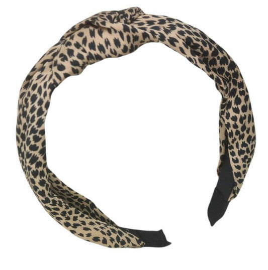 Tiare - tissu - bandeau - à pois - marron et noir