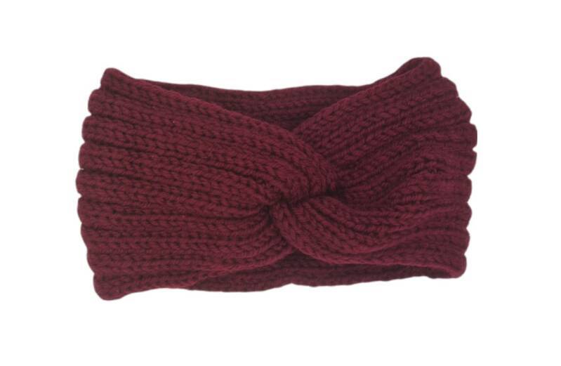 Hoofdband winter - dames - vrouwen - bordeauxrood