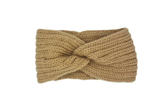 Hoofdband winter - dames - vrouwen - mosterd licht bruin