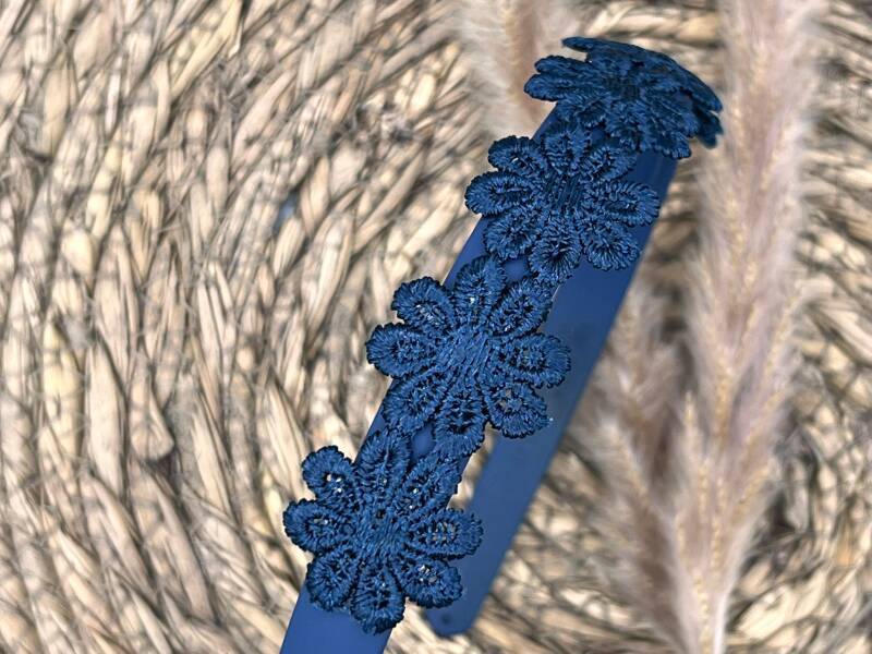 Diadeem - haarband -  bloemetjeblauw - bloemen