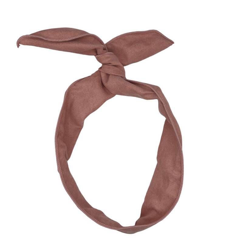 Bandeau à armature métallique - filles / enfants / adultes - bandeaux vintage - accessoires pour cheveux - tissu - rose - imitation daim