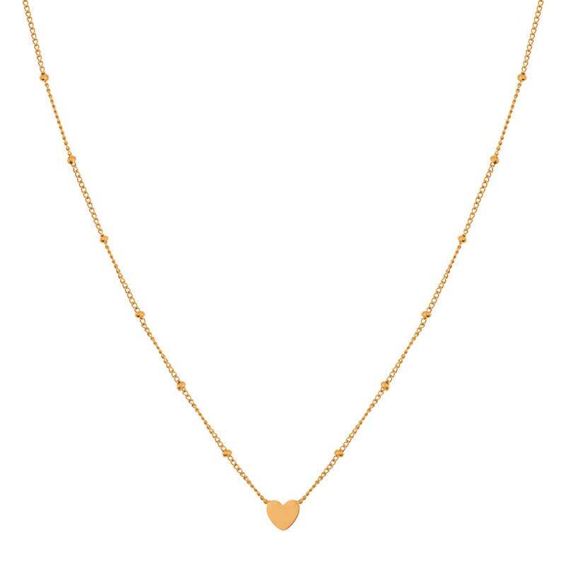 ADULTS - Ketting om te delen - hartje - stainless steel (verkleurt niet) - met verlengkettinkje - goud en zilver — Goud