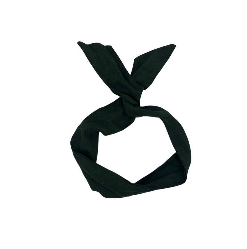 Bandeau haarband met ijzerdraad - meisjes / kinderen / volwassenen - vintage haarbanden - haaraccessoires - stof - donkergroen - imitatie suède