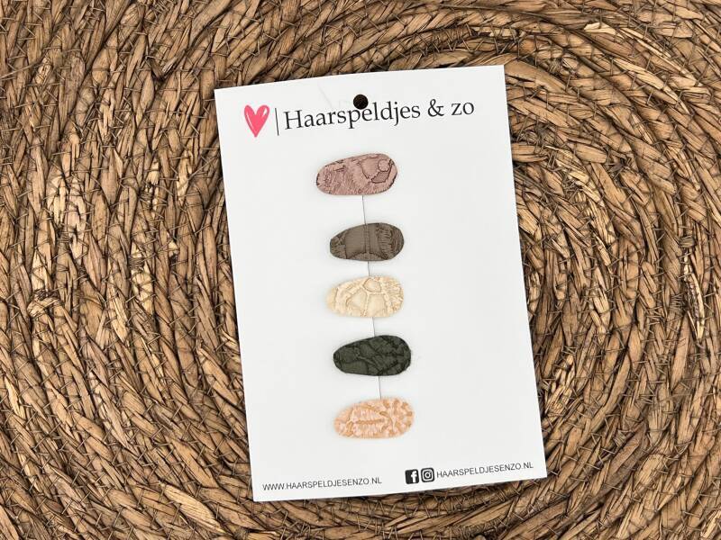 Baby haarspeldjes setje 17 - mini - 2cm groot - voor de eerste lokjes haar - imitatieleer