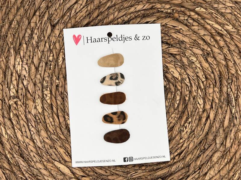 Baby haarspeldjes setje 18 - mini - 2cm groot - voor de eerste lokjes haar - imitatieleer