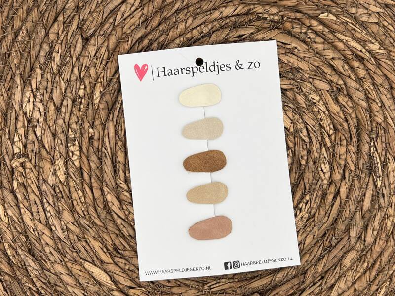 Baby haarspeldjes setje 19 - mini - 2cm groot - voor de eerste lokjes haar - imitatieleer
