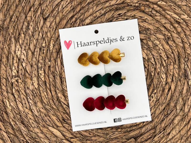 Haarclip hearts setje 10 - hartjes - alligatorclip - haarspeldjes