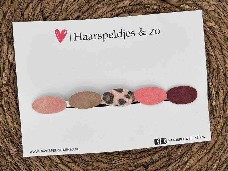 Haarspeldje antislip - baby's - kinderen - meisjes - setje 11 - mix - imitatieleer