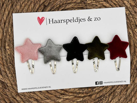 Lot de 2 pinces à cheveux étoiles - étoiles - velours - Noël - Collection décembre - automne