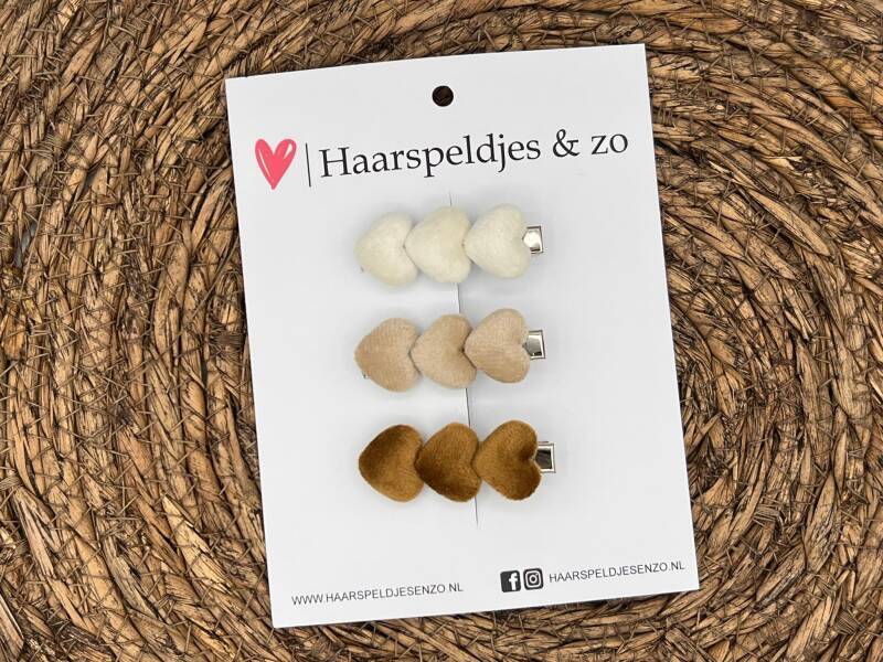 Haarclip hearts setje 12 - hartjes - alligatorclip - haarspeldjes