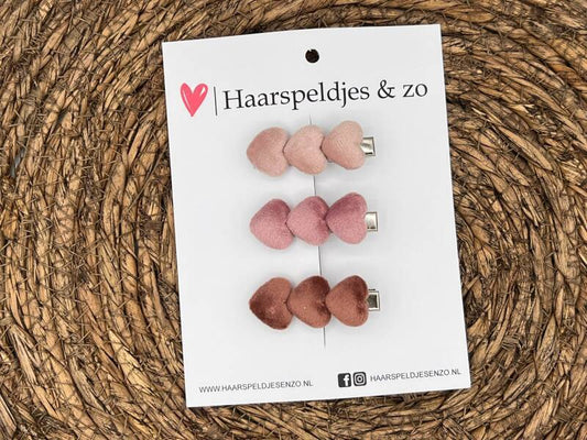 Hair clip hearts set 13 - hearts - alligator clip - hair clips