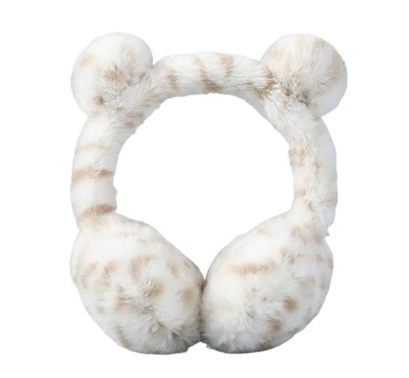 Oorwarmers kind - winter - warm - meisjes - panter - leopard - wit