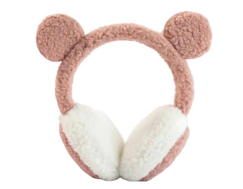 Oorwarmers kind - winter - warm - meisjes - teddy roze