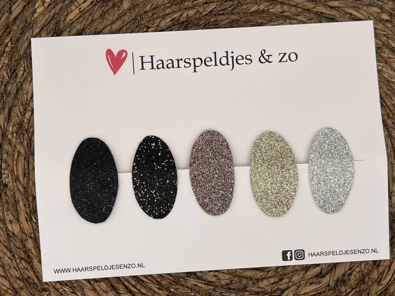 Lot de 3 pinces à cheveux Yara - Collection Noël - Paillettes - Pince à clip - Noir - Or - Argent — Pinces de 4 cm
