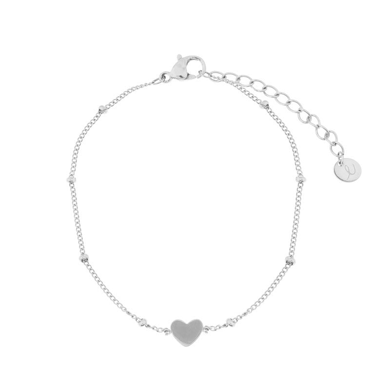 KIDS - Armband om te delen - hartje - stainless steel (verkleurt niet) - met verlengkettinkje - goud en zilver — Zilver (16,95)