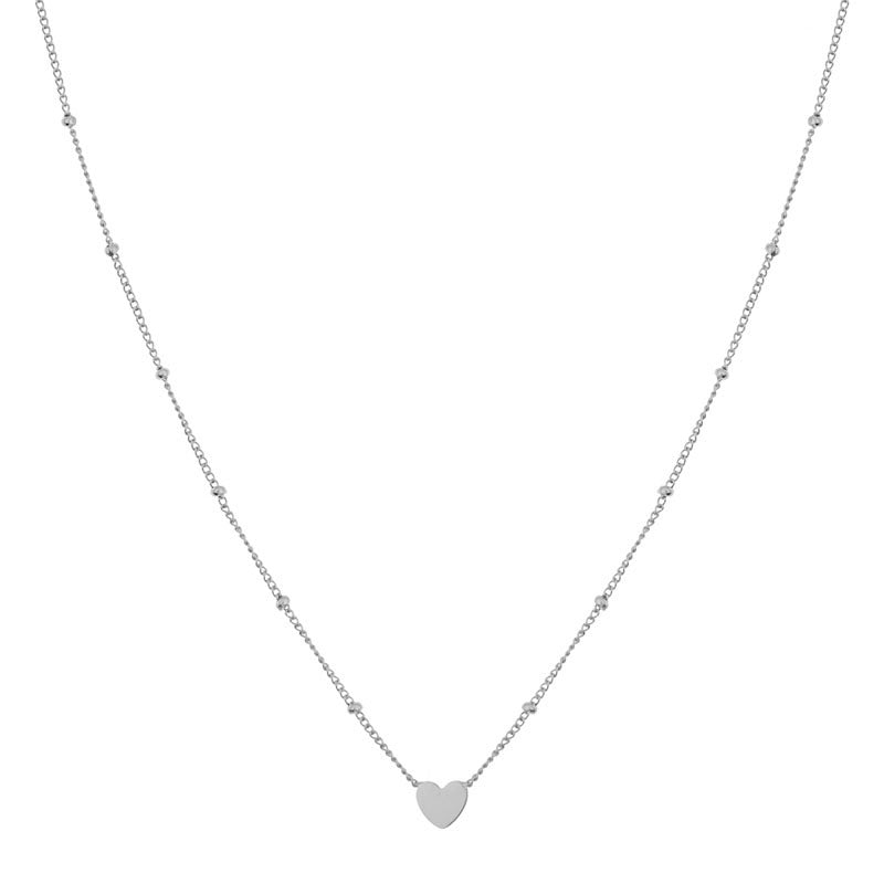 KIDS - Ketting om te delen - hartje - stainless steel (verkleurt niet) - met verlengkettinkje - goud en zilver — Zilver