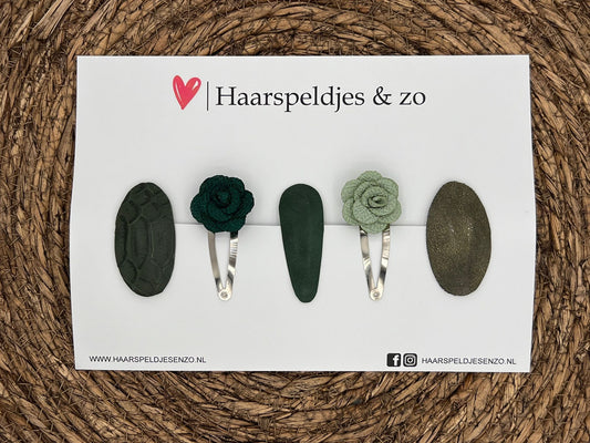 Try-out mix 30 - mix of different pins - green - 5 cm pins