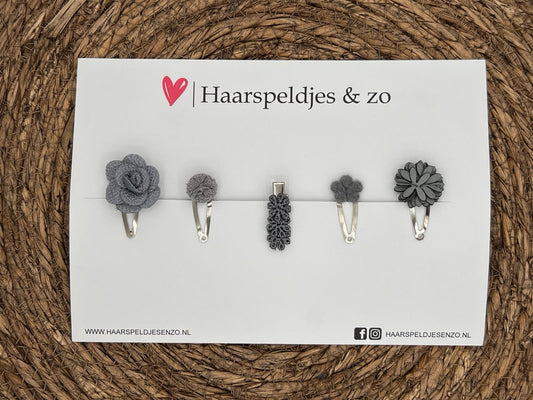 Try-out mix 21 - mix of different pins - gray - 3 cm pins